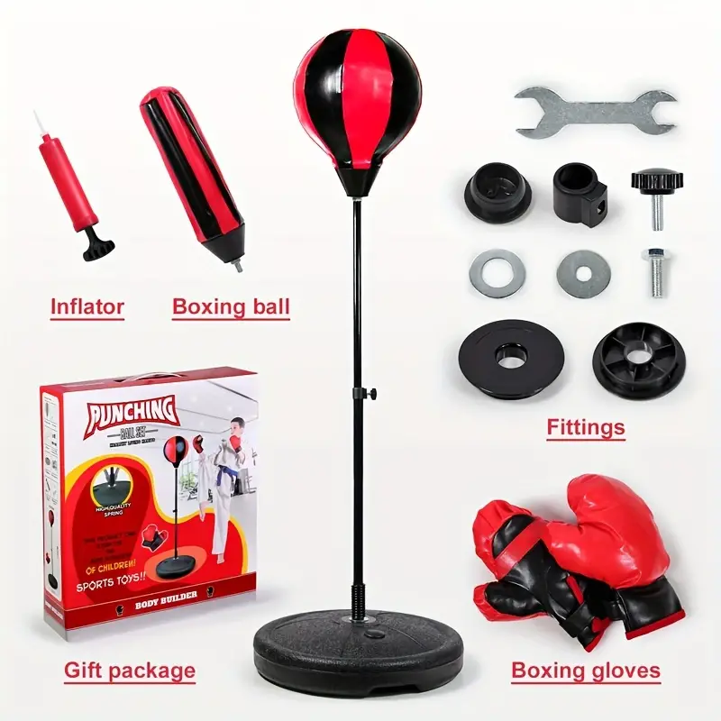 Boxing Bags For Kids Boxing Gloves Included | Boxing Bag Set Adjustable Kids Boxing Bag With Holder | Christmas & Birthday Gifts For Boys & Girls