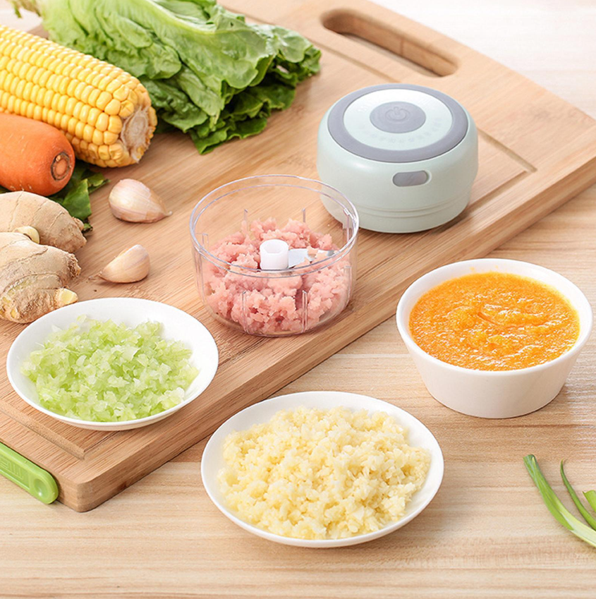 Electric Garlic Chopper Meat Grinder Crusher For Vegetable FAST Food Fruit U7D7